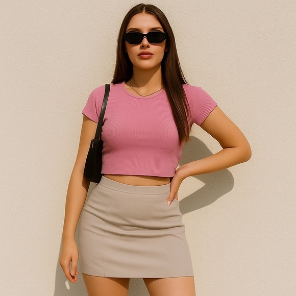 Simons Dresses & Skirts - Icone Simons Pale Purple Mini Pencil Skirt